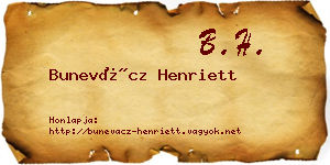 Bunevácz Henriett névjegykártya